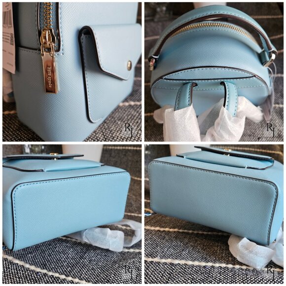 #10 Kate Spade Schuyler Mini Backpack and Wristlet – Smoky Blue - Picture 14 of 16